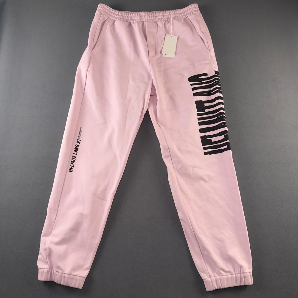 Helmut Lang Stencil Jogger Cherry Blossom Pink Sweatpants XL L10HM240 New